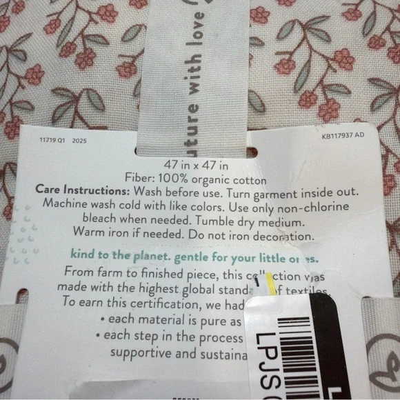 Swaddle Baby Blanket Little Planet by Carter's Muslin Swaddle - Floral - 2pk NEW - Picture 5 of 5